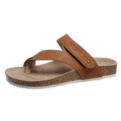 Flat Toe Ring Thick-soled Flip-flops Beach Shoes