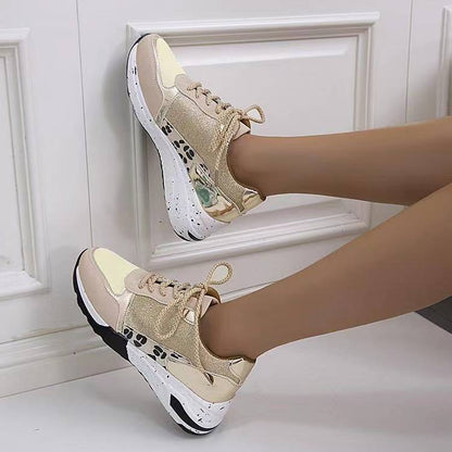 Lace Up Sneakers Wedge Flat Casual Walking Running Shoes