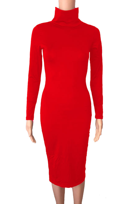 Long Sleeve Women's Nightclub Solid Color Dress