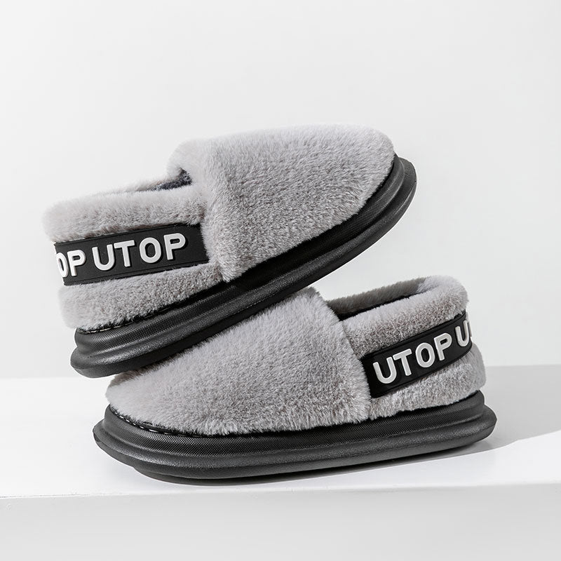 Winter Cotton Thick-soled Plush Slippers