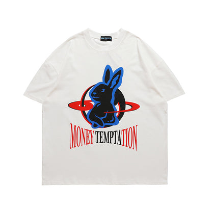 Summer New Rabbit Print Short-sleeved T-shirt