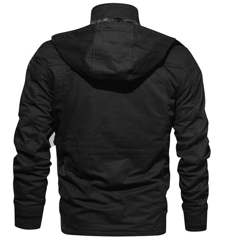 Fleece Hooded Thermal Thick Outerwear Male Military Jacket