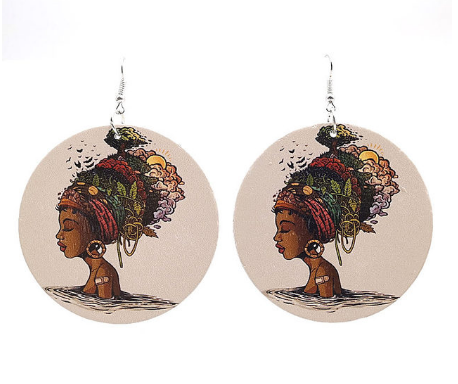 Wood Print Earrings