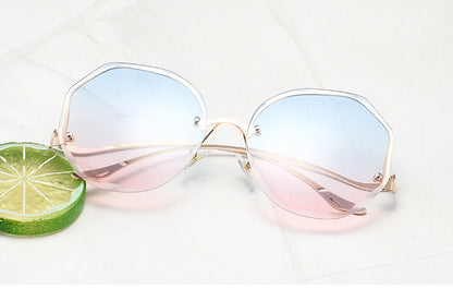 Women's Irregular Rimless Cut Edge Sunglasses