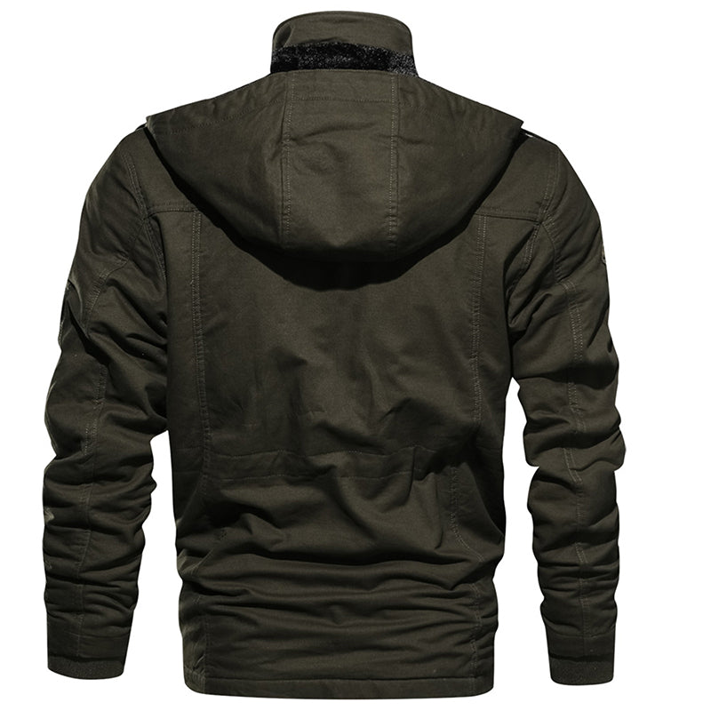 Fleece Hooded Thermal Thick Outerwear Male Military Jacket