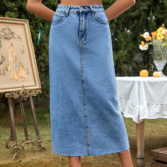 Trendy Denim Skirt Casual All-match Tutu