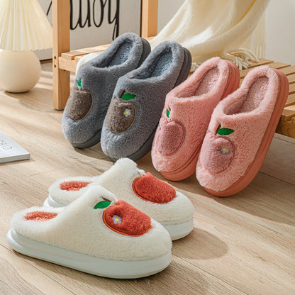 Cotton Slippers For Women Autumn And Winter Indoor Warm And Cute Home Slippers Non-slip Fuzzy Plush Shoes