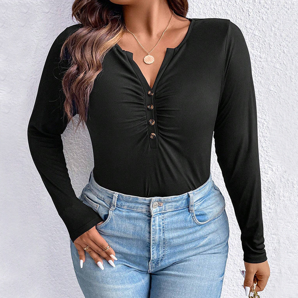 Long Sleeve Knitted Elegant Versatile Top