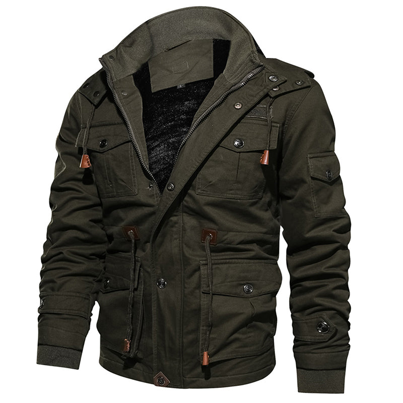 Fleece Hooded Thermal Thick Outerwear Male Military Jacket