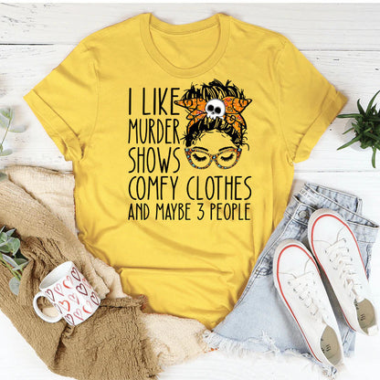 I LIKE MURDER SHOWS  Skull  T-shirt