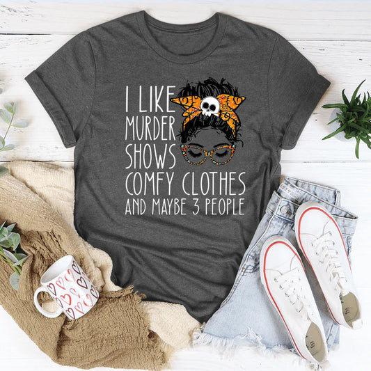 I LIKE MURDER SHOWS  Skull  T-shirt