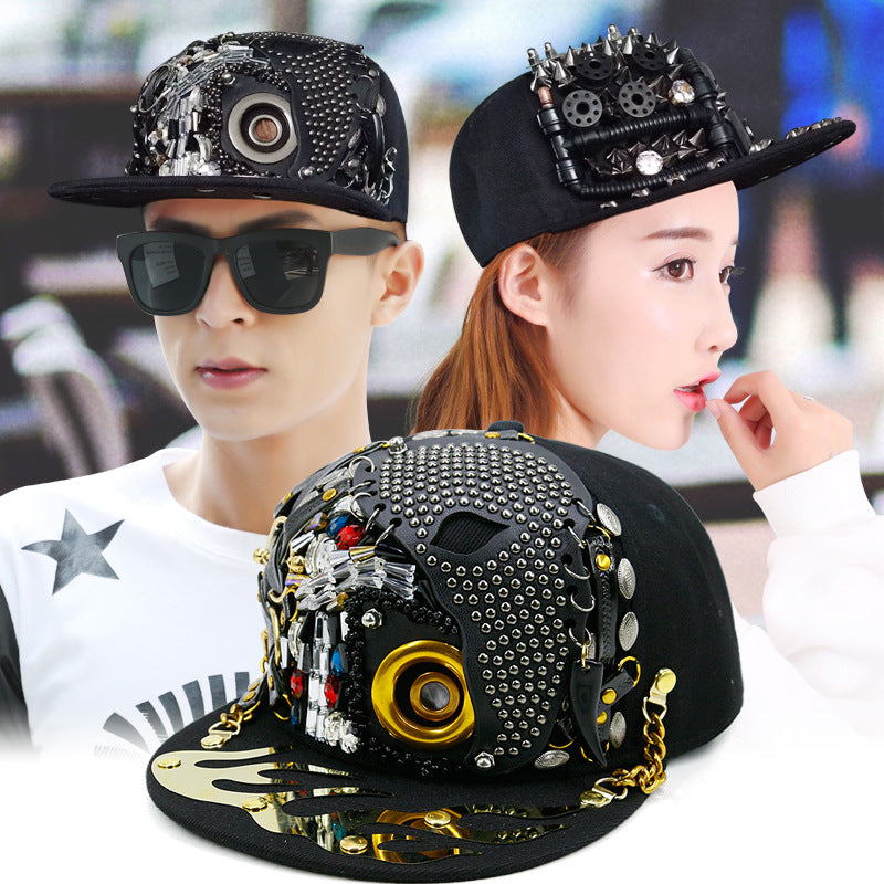 Porous Skull Rivet Hip Hop Hat