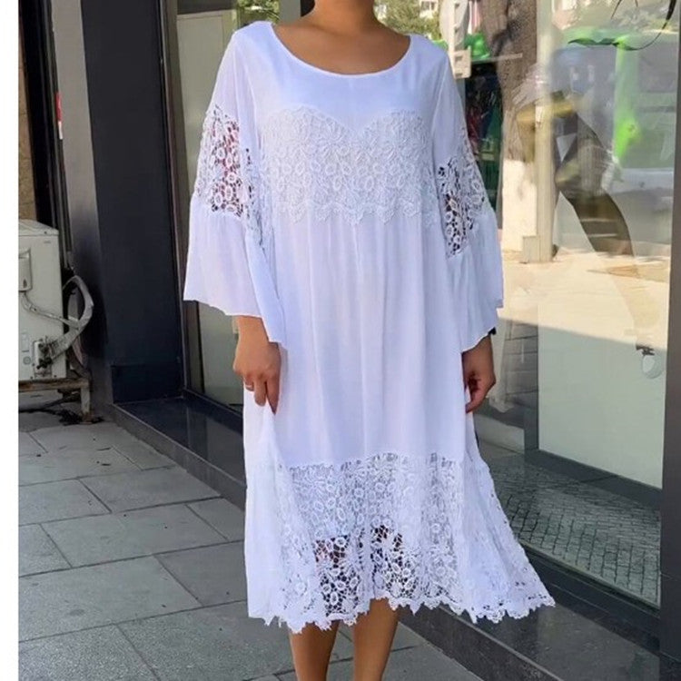 Women's Long Lace Shirt Dress