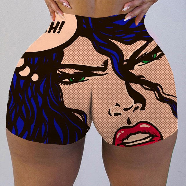 Women  Graphic Biker Shorts