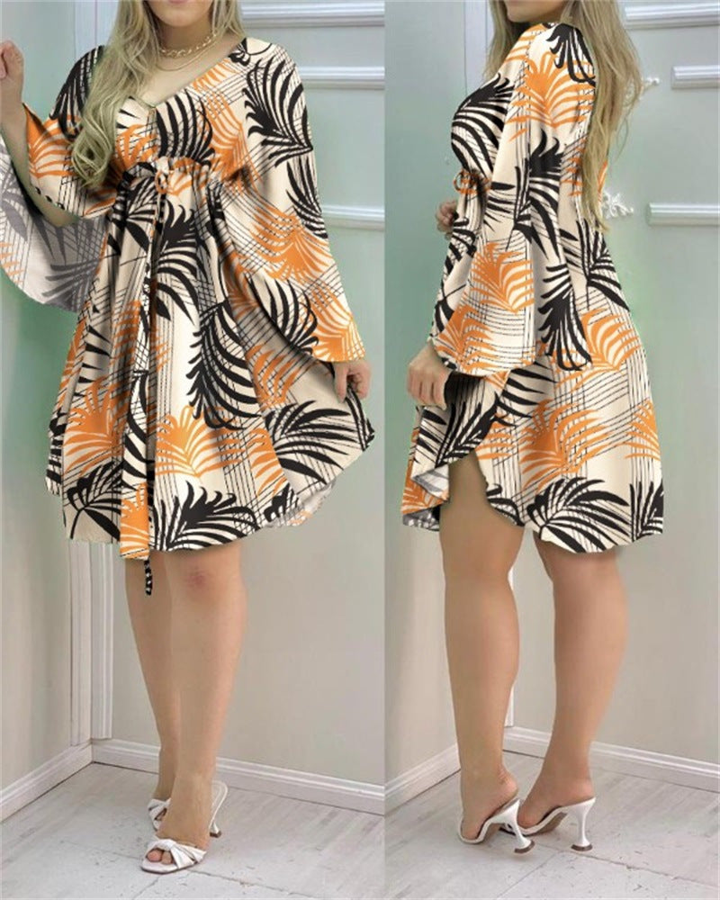 Women's Leaf Print Dress