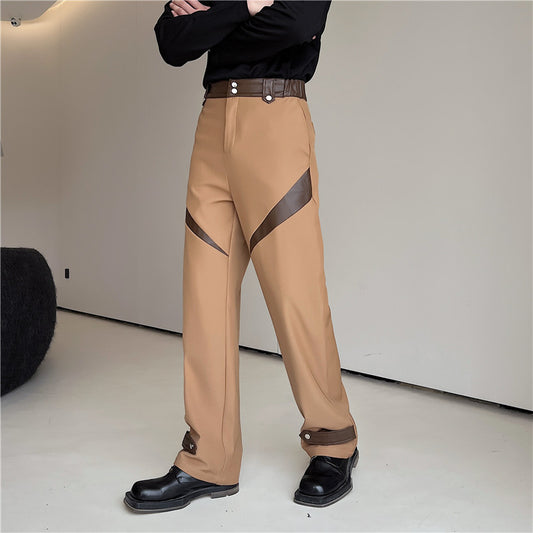 Contrast Color Suit Pants