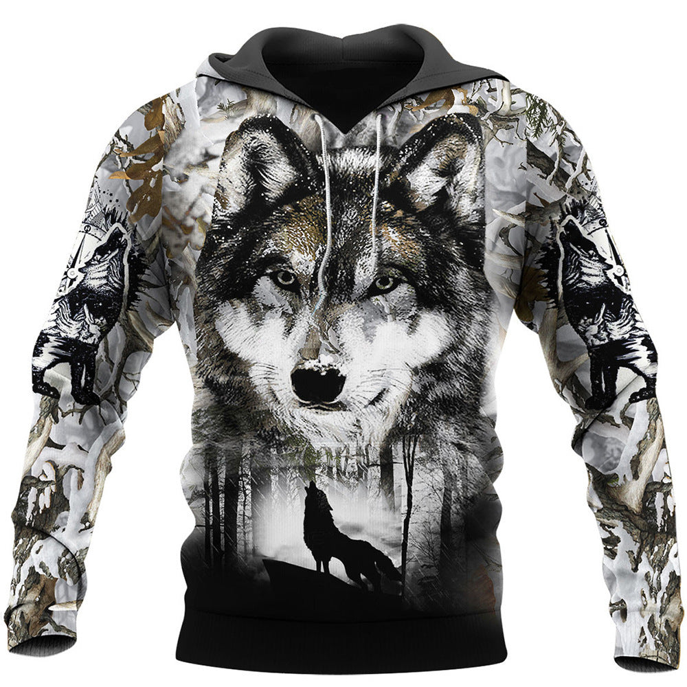 Wolf 3D Printing Sweater Long Sleeve