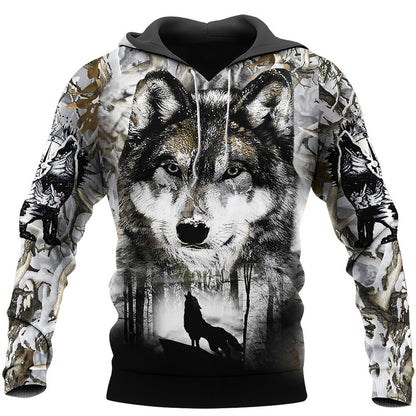 Wolf 3D Printing Sweater Long Sleeve