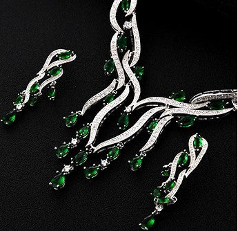 New Crystal Tassel Pendant Jewelry Set