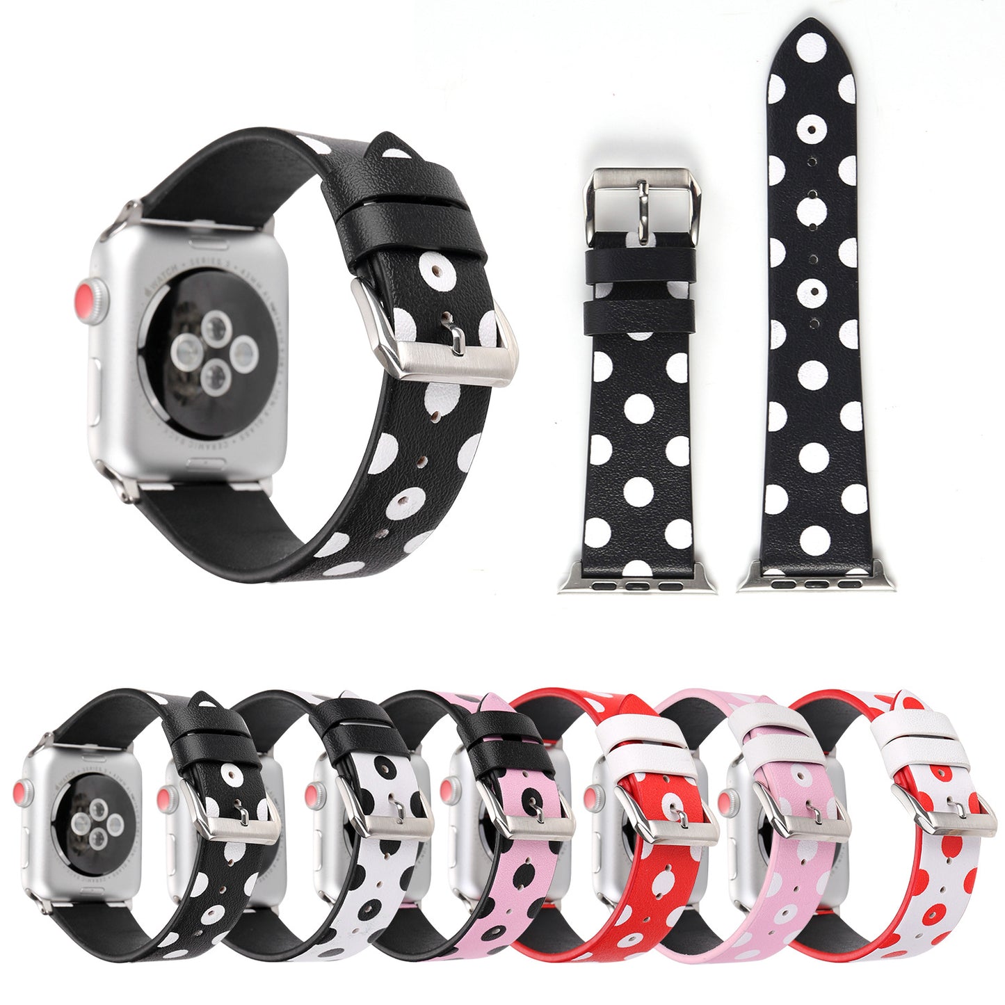 Fashion Strap Leather Cute Polka Dot Watchband