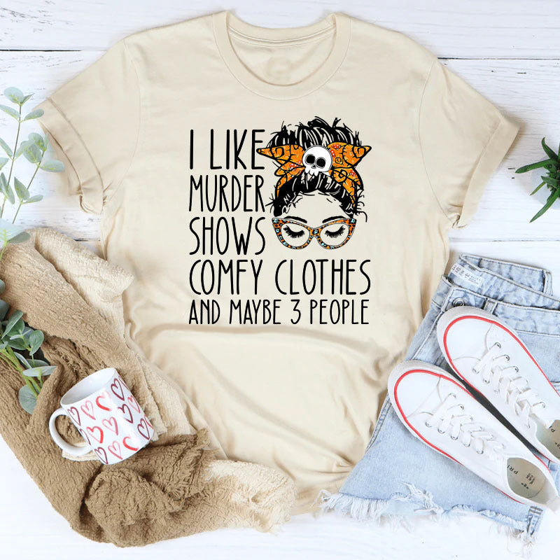 I LIKE MURDER SHOWS  Skull  T-shirt